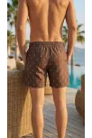 Erkek Deniz Şortu Fermuarlı Cepli File Astarlı Hızlı Kuruyan Premium - Kahverengi Erkek Deniz Şortu Fermuarlı Cepli File Astarlı Hızlı Kuruyan Premium - Kahverengi