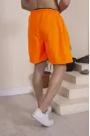 Erkek Deniz Şortu Fermuarlı Cepli File Astarlı - Turuncu