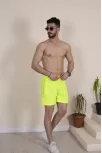 Erkek Deniz Şortu Fermuarlı Cepli File Astarlı - Neon Yeşili Erkek Deniz Şortu Fermuarlı Cepli File Astarlı - Neon Yeşili