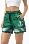 Kadın Deniz Şortu Fermuarlı Cepli File Astarlı Hızlı Kuruyan Premium - Yeşil