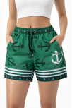Kadın Deniz Şortu Fermuarlı Cepli File Astarlı Hızlı Kuruyan Premium - Yeşil