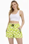 Kadın Deniz Şortu Fermuarlı Cepli File Astarlı Hızlı Kuruyan Premium - Neon Yeşili