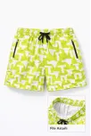 Kadın Deniz Şortu Fermuarlı Cepli File Astarlı Hızlı Kuruyan Premium - Neon Yeşili