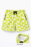 Kadın Deniz Şortu Fermuarlı Cepli File Astarlı Hızlı Kuruyan Premium - Neon Yeşili