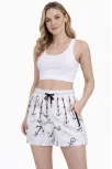 Kadın Deniz Şortu Fermuarlı Cepli File Astarlı Hızlı Kuruyan Premium - Beyaz