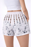 Kadın Deniz Şortu Fermuarlı Cepli File Astarlı Hızlı Kuruyan Premium - Beyaz