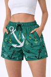 Kadın Deniz Şortu Fermuarlı Cepli File Astarlı Hızlı Kuruyan Premium - Su Yeşili