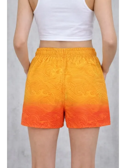 Kadın Deniz Şortu Fermuarlı Cepli File Astarlı Hızlı Kuruyan Premium - Çok Renkli