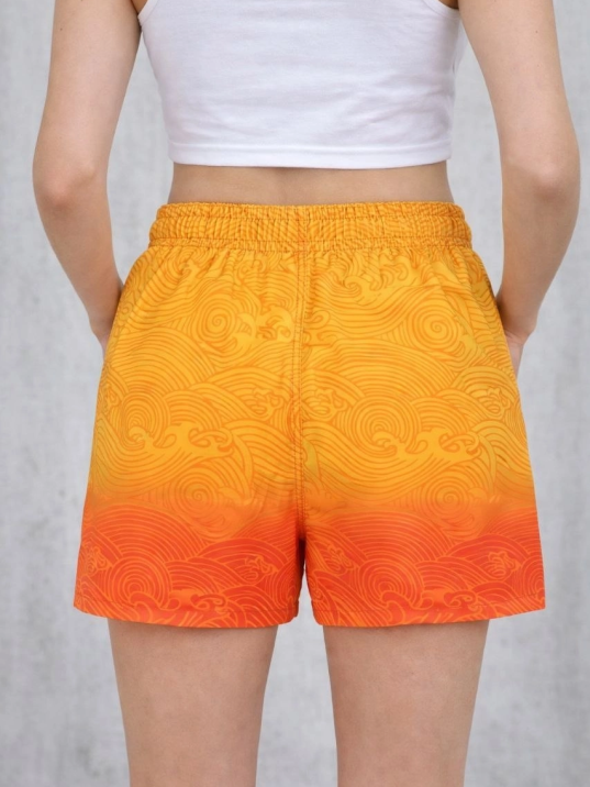 Kadın Deniz Şortu Fermuarlı Cepli File Astarlı Hızlı Kuruyan Premium - Çok Renkli