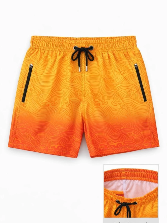 Kadın Deniz Şortu Fermuarlı Cepli File Astarlı Hızlı Kuruyan Premium - Çok Renkli