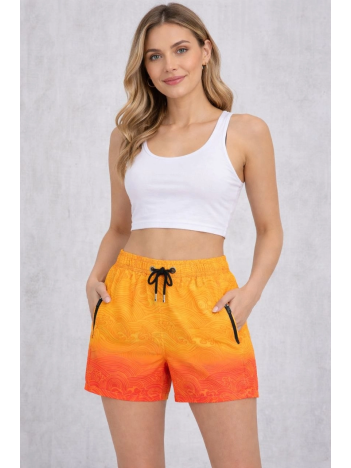 Kadın Deniz Şortu Fermuarlı Cepli File Astarlı Hızlı Kuruyan Premium - Çok Renkli