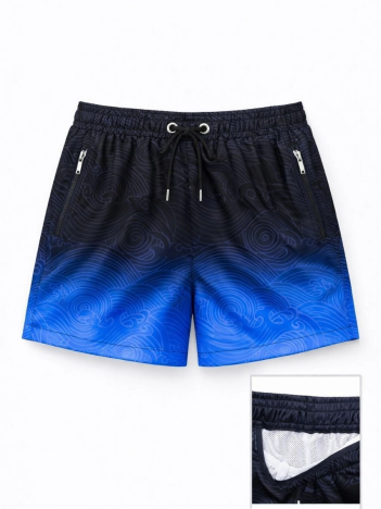 Kadın Deniz Şortu Fermuarlı Cepli File Astarlı Hızlı Kuruyan Premium - Çok Renkli