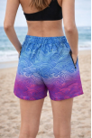 Kadın Deniz Şortu Fermuarlı Cepli File Astarlı Hızlı Kuruyan Premium - Çok Renkli