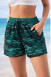Kadın Deniz Şortu Fermuarlı Cepli File Astarlı Hızlı Kuruyan Premium - Su Yeşili
