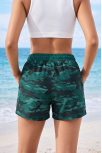 Kadın Deniz Şortu Fermuarlı Cepli File Astarlı Hızlı Kuruyan Premium - Su Yeşili