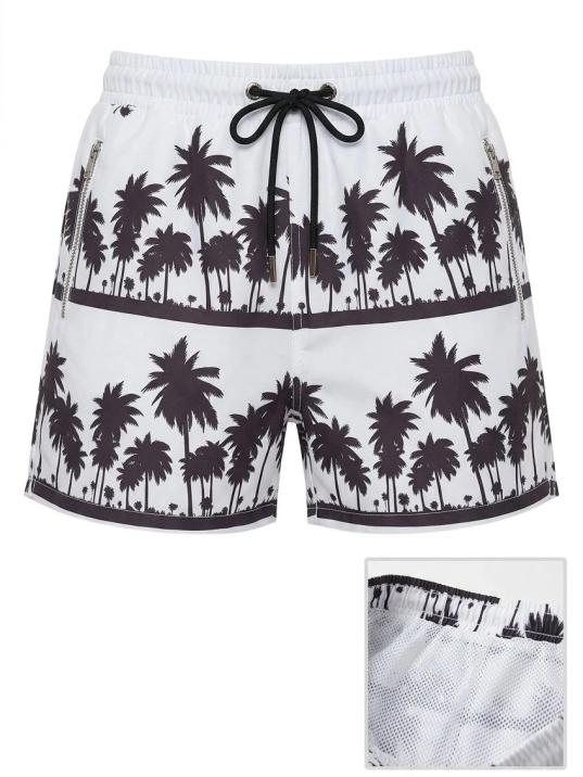 Kadın Deniz Şortu Fermuarlı Cepli File Astarlı Hızlı Kuruyan Premium - Beyaz