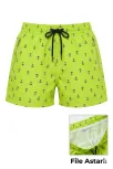 Kadın Deniz Şortu Fermuarlı Cepli File Astarlı Hızlı Kuruyan Premium - Neon Yeşili