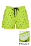 Kadın Deniz Şortu Fermuarlı Cepli File Astarlı Hızlı Kuruyan Premium - Neon Yeşili