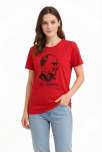 Kadın Atatürk Baskılı Tişört Kısa Kollu Bisiklet Yaka T-shirt - Kırmızı Kadın Atatürk Baskılı Tişört Kısa Kollu Bisiklet Yaka T-shirt - Kırmızı