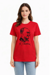 Kadın Atatürk Baskılı Tişört Kısa Kollu Bisiklet Yaka T-shirt - Kırmızı Kadın Atatürk Baskılı Tişört Kısa Kollu Bisiklet Yaka T-shirt - Kırmızı
