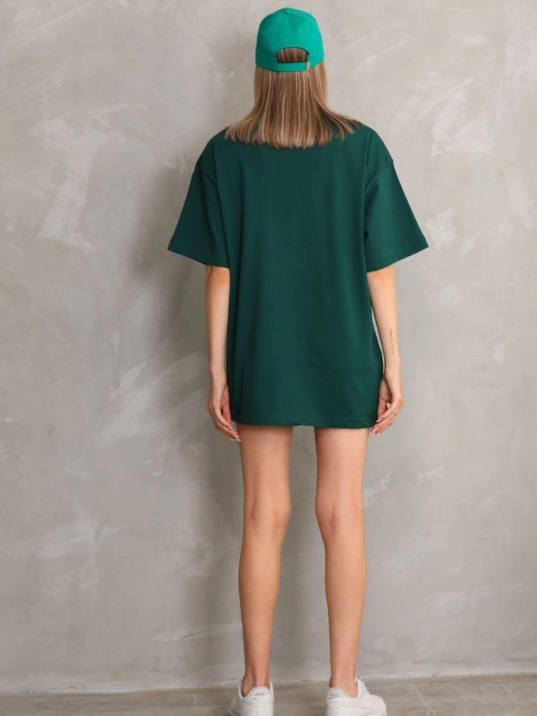 Kadın Regular Fit Tişört Bisiklet Yaka Yazlık Kısa Kol Basıc T-shirt - Yeşil Kadın Regular Fit Tişört Bisiklet Yaka Yazlık Kısa Kol Basıc T-shirt - Yeşil