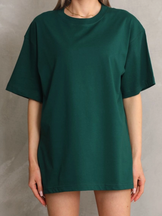 Kadın Regular Fit Tişört Bisiklet Yaka Yazlık Kısa Kol Basıc T-shirt - Yeşil Kadın Regular Fit Tişört Bisiklet Yaka Yazlık Kısa Kol Basıc T-shirt - Yeşil