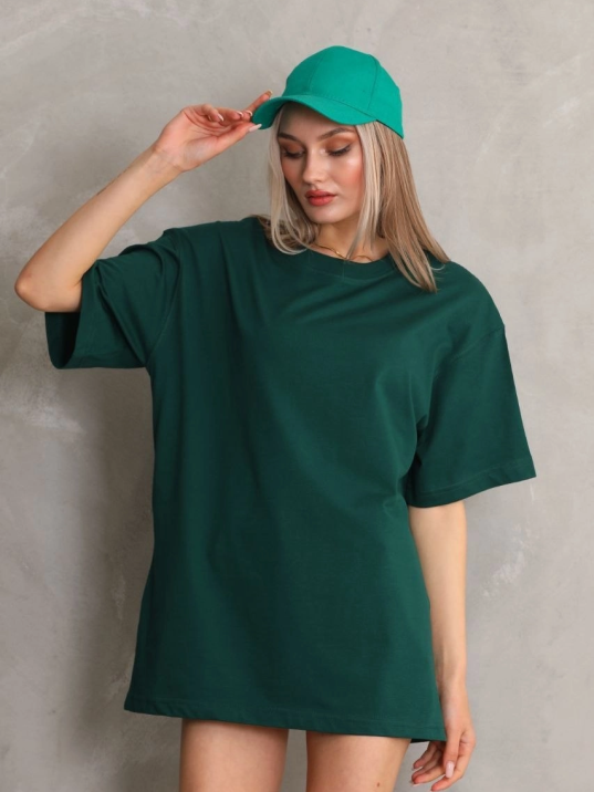 Kadın Regular Fit Tişört Bisiklet Yaka Yazlık Kısa Kol Basıc T-shirt - Yeşil Kadın Regular Fit Tişört Bisiklet Yaka Yazlık Kısa Kol Basıc T-shirt - Yeşil