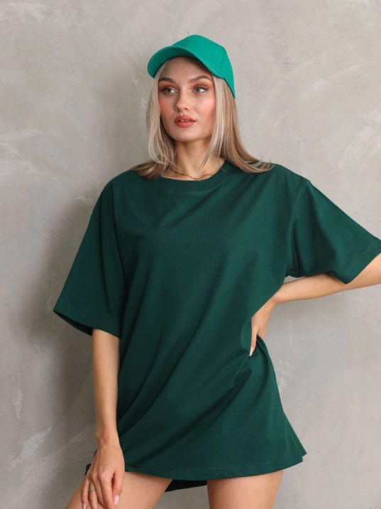 Kadın Regular Fit Tişört Bisiklet Yaka Yazlık Kısa Kol Basıc T-shirt - Yeşil Kadın Regular Fit Tişört Bisiklet Yaka Yazlık Kısa Kol Basıc T-shirt - Yeşil