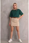 Kadın Regular Fit Tişört Bisiklet Yaka Yazlık Kısa Kol Basıc T-shirt - Yeşil