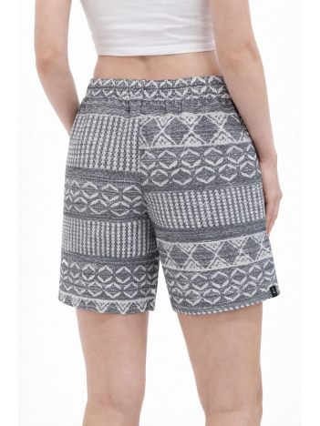 Kadın Etnik Desenli Dokuma Şort Lastikli Bel Bağcıklı Cepli Yazlık - Gri Kadın Etnik Desenli Dokuma Şort Lastikli Bel Bağcıklı Cepli Yazlık - Gri