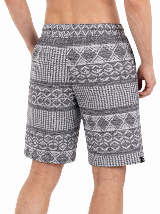 Erkek Etnik Desenli Dokuma Şort Lastikli Bel Bağcıklı Cepli Yazlık - Gri Erkek Etnik Desenli Dokuma Şort Lastikli Bel Bağcıklı Cepli Yazlık - Gri