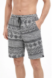 Erkek Etnik Desenli Dokuma Şort Lastikli Bel Bağcıklı Cepli Yazlık - Gri Erkek Etnik Desenli Dokuma Şort Lastikli Bel Bağcıklı Cepli Yazlık - Gri