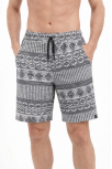 Erkek Etnik Desenli Dokuma Şort Lastikli Bel Bağcıklı Cepli Yazlık - Gri Erkek Etnik Desenli Dokuma Şort Lastikli Bel Bağcıklı Cepli Yazlık - Gri
