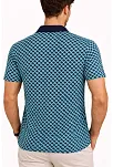 Erkek Pike Kumaş Polo Yaka Desenli Tişört Kısa Kol Yazlık T-shirt - Turkuaz