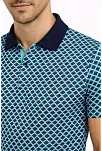 Erkek Pike Kumaş Polo Yaka Desenli Tişört Kısa Kol Yazlık T-shirt - Turkuaz