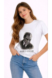 Kız Çocuk Atatürk Baskılı Tişört Kısa Kollu Bisiklet Yaka T-shirt - Beyaz