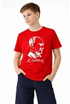 Erkek Çocuk Atatürk Baskılı Tişört Kısa Kollu Bisiklet Yaka T-shirt - Kırmızı