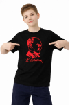 Erkek Çocuk Atatürk Baskılı Tişört Kısa Kollu Bisiklet Yaka T-shirt - Siyah Erkek Çocuk Atatürk Baskılı Tişört Kısa Kollu Bisiklet Yaka T-shirt - Siyah