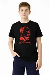 Erkek Çocuk Atatürk Baskılı Tişört Kısa Kollu Bisiklet Yaka T-shirt - Siyah