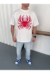 Erkek Örümcek Baskılı Tişört Kısa Kollu Bisiklet Yaka T-shirt - Beyaz Erkek Örümcek Baskılı Tişört Kısa Kollu Bisiklet Yaka T-shirt - Beyaz