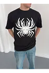Erkek Örümcek Baskılı Tişört Kısa Kollu Bisiklet Yaka T-shirt - Siyah Erkek Örümcek Baskılı Tişört Kısa Kollu Bisiklet Yaka T-shirt - Siyah