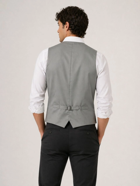 Erkek 6 Cepli Yelek İç Astarlı Sağ Sol İç Cepli Slim Fit Günlük Şık - Bej