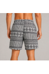 Erkek Dokuma Etnik Desenli Şort Lastikli Bel Bağcıklı Cepli Yazlık Rahat - Gri