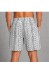 Erkek Etnik Desenli Dokuma Şort Lastikli Bağcıklı Bel Cepli Yazlık Rahat - Gri
