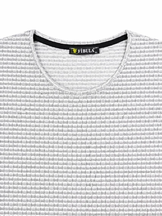 Kadın Likralı Dokulu Uzun Kollu Tişört Oval Kesim Rahat Kalıp Bluz - Gri