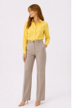 Kadın Uzun Kol Gömlek Düğmeli Klasik Yaka Günlük Ve Ofis Şıklığına Uygun - Sarı