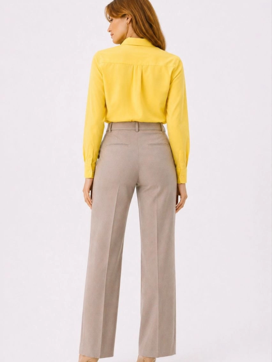 Kadın Uzun Kol Gömlek Düğmeli Klasik Yaka Günlük Ve Ofis Şıklığına Uygun - Sarı