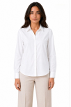 Kadın Uzun Kol Gömlek Düğmeli Klasik Yaka Günlük Ve Ofis Şıklığına Uygun - Beyaz