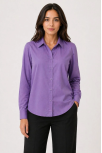 Kadın Uzun Kol Gömlek Düğmeli Klasik Yaka Günlük Ve Ofis Şıklığına Uygun - Mor