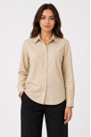 Kadın Uzun Kol Gömlek Düğmeli Klasik Yaka Günlük Ve Ofis Şıklığına Uygun - Bej